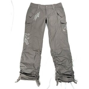 Vtg Y2K Cargo Pants Women L Studded Adjustable Hem Grunge Street Utility Mcbling